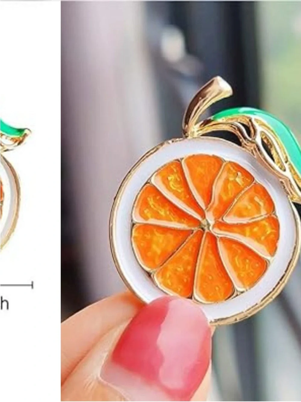 NEW Rhinestone Fruit Brooch Pin for Women Orange Jewelry Lapel Pin Elegant